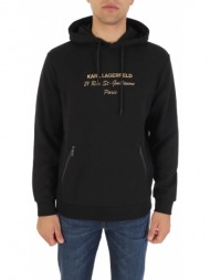 karl lagerfeld φουτερ hoodie logo μαυρο-χρυσο