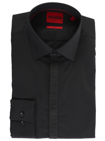 hugo πουκαμισο πατιλετα logo slim fit keidi μαυρο σε προσφορά
