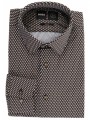 boss πουκαμισο slim fit μικροσχεδιο p-hank-s-kent-c1-222 καφε-μαυρο