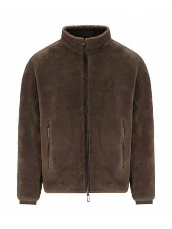 emporio armani μπουφανοζακετα reversible hoodie γκρι-καφε σε προσφορά