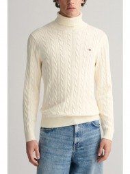 gant πλεκτο cotton cable turtle neck κρεμ