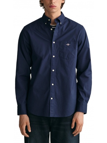 gant υποκαμισο reg poplin μπλε