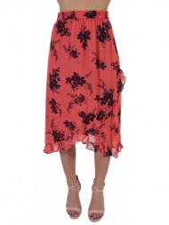 michael kors φουστα εμπριμε βολαν κοραλι