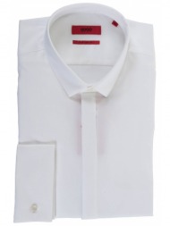hugo πουκαμισο μικροσχεδιο extra slim fit εjinar λευκο