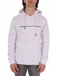 karl lagerfeld φουτερ hoodie logo 21 rue st-guillaume λευκο