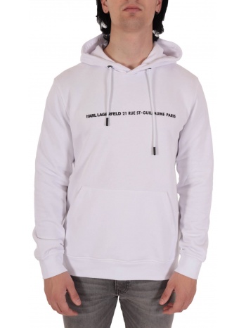 karl lagerfeld φουτερ hoodie logo 21 rue st-guillaume λευκο σε προσφορά