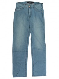 armani jeans παντελονι jeans classic waist regular straight leg ανοιχτο μπλε