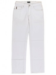 armani jeans παντελονι 5τσεπο ψιλοριγε λευκο