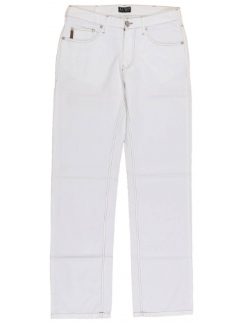 armani jeans παντελονι 5τσεπο ψιλοριγε λευκο σε προσφορά