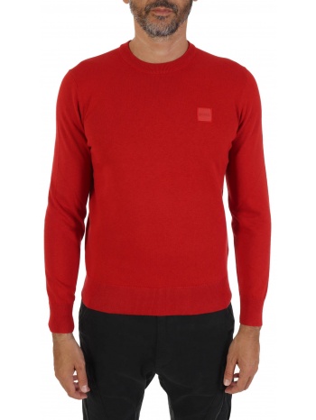 boss casual πλεκτο round neck kanovano κοκκινο σε προσφορά