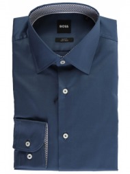 boss πουκαμισο slim fit easy iron h-hank-kent-c3-214 ραφ μπλε