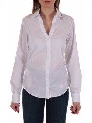 pinko πουκαμισο caserta camicia popeline camicia γιακας v-neck logo λευκο