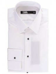 karl lagerfeld πουκαμισο με κλιπς easy care λευκο