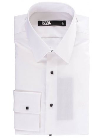 karl lagerfeld πουκαμισο με κλιπς easy care λευκο