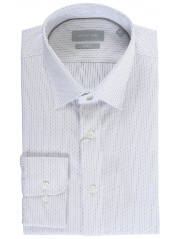 michael kors πουκαμισο ριγε modern fit stretch λευκο-μπλε σε προσφορά