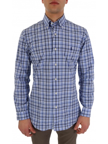 ralph lauren πουκαμισο καρω button down custom fit stretch σε προσφορά