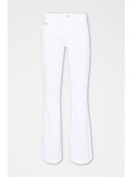 liu -jo παντελοni jeans flair bottom up μεταλλικο logo stras λευκο
