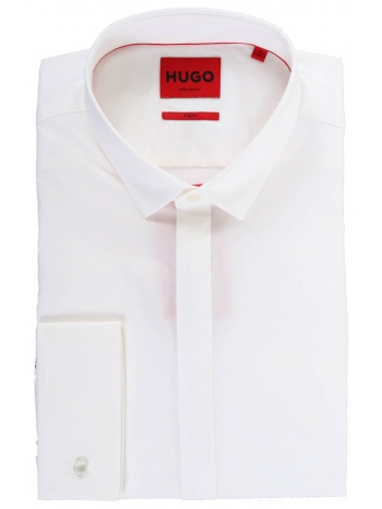 hugo πουκαμισο stretch mανικετοκουμπο ejinar λευκο