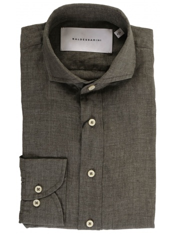 baldessarini πουκαμισο λινο χακι-γκρι σε προσφορά