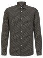 boss πουκαμισο allover logo slim fit roger_f μαυρο-μπεζ-λευκο