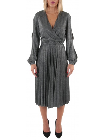 trussardi jeans φορεμα κρουαζε πλισε lurex jersey γκρι σε προσφορά