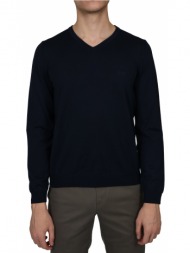 boss green πλεκτο vneck callum merino regular fit aviator μπλε