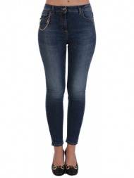 elisabetta franchi παντελονι jeans skinny αλυσιδα τσεπη μπλε