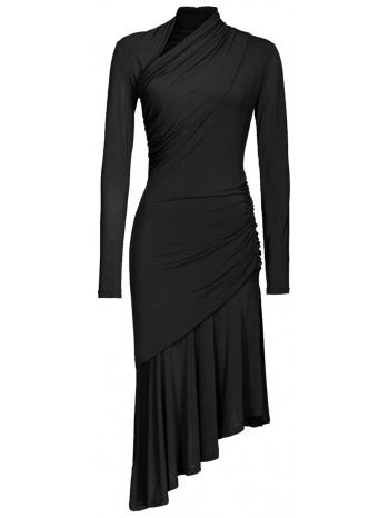 pinko φορεμα babar midi ντραπε μανικι μαυρο σε προσφορά