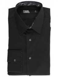 karl lagerfeld πουκαμισο modern fit easy care μεταλλικα κουμπια μαυρο