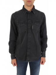 karl lagerfeld πουκαμισο jeans pockets μαυρο