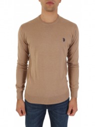 u.s. polo assn πλεκτο crew neck leon μπεζ