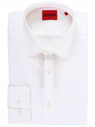 hugo πουκαμισο μικροσχεδιο slim fit kenno λευκο