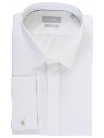 michael kors πουκαμισο slim fit μανικετοκουμπο λευκο