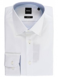 boss πουκαμισο slim fit easy iron h-hank-kent-c3-214 λευκο