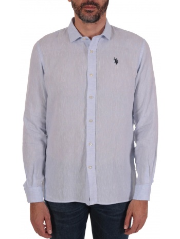 u.s. polo assn πουκαμισο λινο slim fit σιελ σε προσφορά