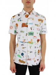 baldessarini πουκαμισο κοντομανικο bld-billy multi λευκο