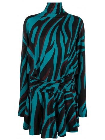 pinko φορεμα atom μινι ζιβαγκο εμπριμε μαυρο/πρασινο σε προσφορά