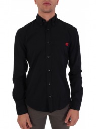 hugo πουκαμισο button down casual slim fit elvito μαυρο