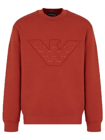 emporio armani φουτερ crewneck κανελι σε προσφορά