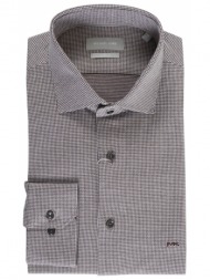 michael kors πουκαμισο μικροσχεδιο slim fit καφε