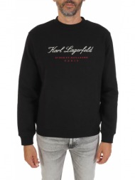 karl lagerfeld φουτερ crew neck logo μαυρο