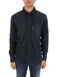 karl lagerfeld πουκαμισο jeans pockets μπλε