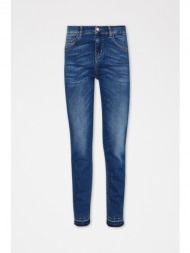 liu -jo better denim παντελονι jeans skinny fit ξεφτια τελειωμα μπλε