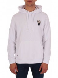karl lagerfeld φουτερ hoodie logo λευκο