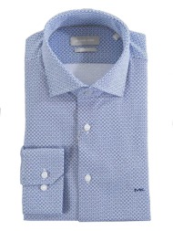 michael kors πουκαμισο μικροσχεδιο slim fit μπλε-λευκο