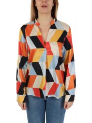 marella emme πουκαμισα staffa v-neck εμπριμε πορτοκαλι