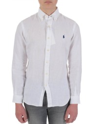 ralph lauren πουκαμισο button down custom fit λινο λευκο
