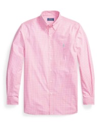 ralph lauren πουκαμισο καρω button down custom fit ροζ-λευκο
