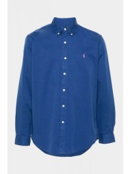 ralph lauren πουκαμισο button down custom fit feather weight twill ραφ μπλε
