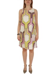 marella art 365 φορεμα agordo μινι γεωμετρικο σχεδιο πολυχρωμο εκρου